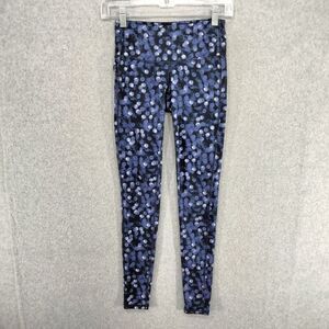 Athleta Full Leggings Womens Size XXS Purple Black Bubble Print High Waisted